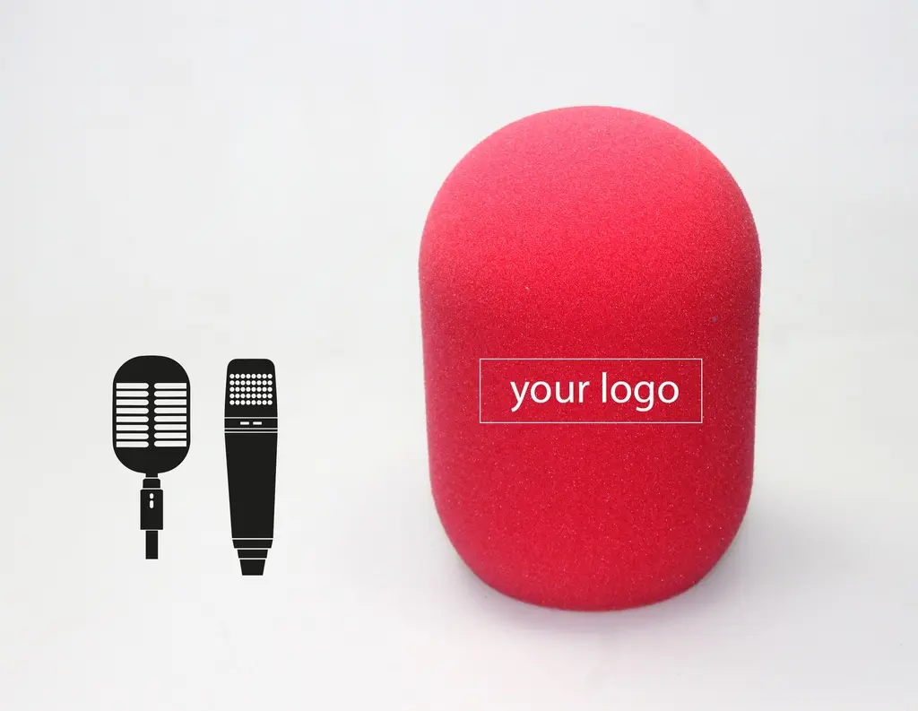 Premium rounf windscreen with logo for Studiomics.webp