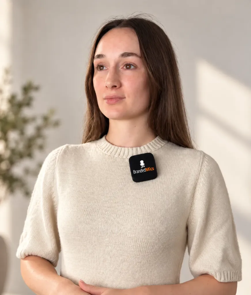 BrandedClip mini: Perfect fit for mini wireless Microphones (DJI, RØDE, Shure, BOYA...)