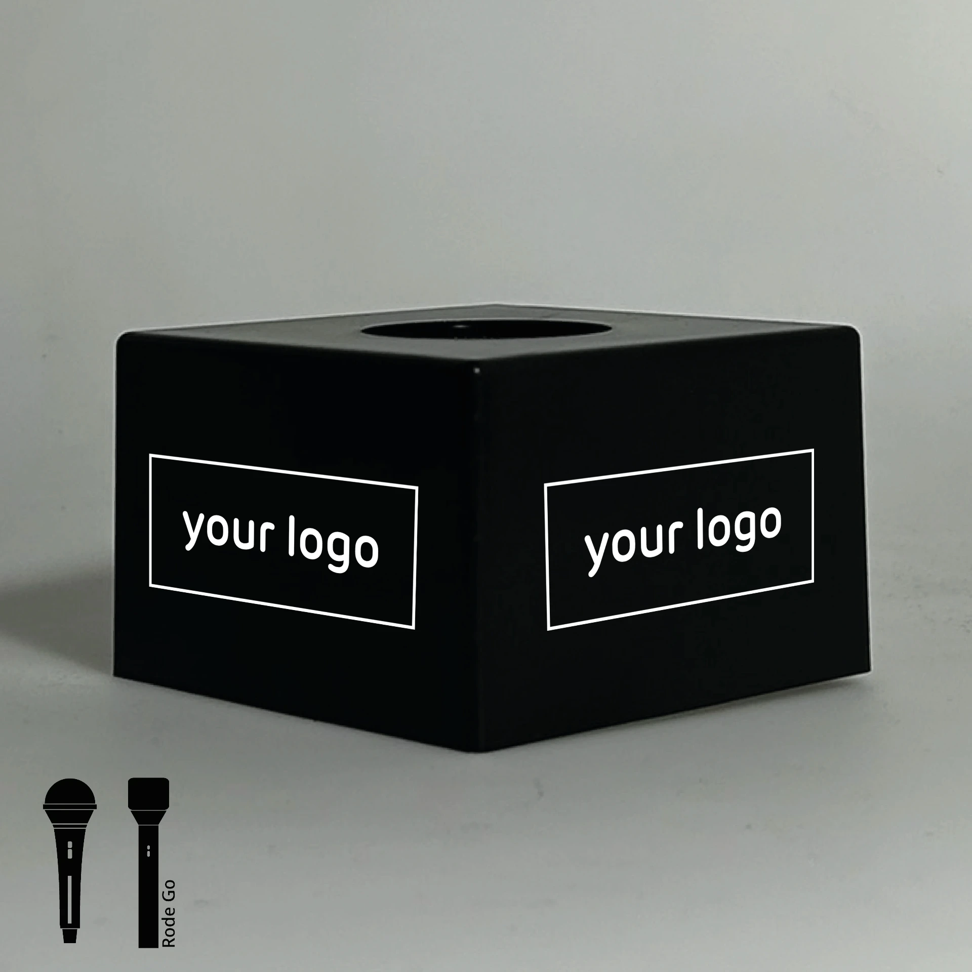 Flag rectangular de plástico Pro, grande (Black)